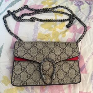 Source Unknown Beige and Red Crossbody Bag